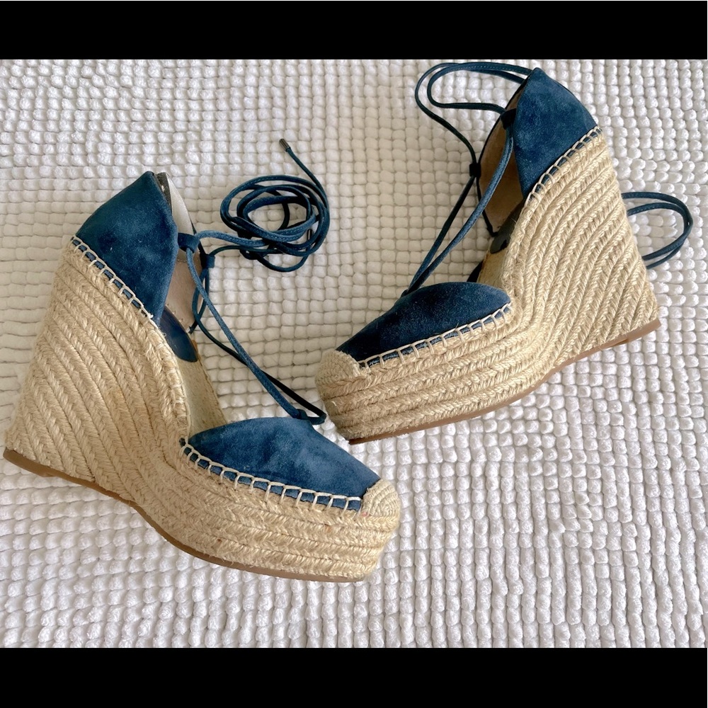 Vince Camuto Navy blue espadrille wedge size 7